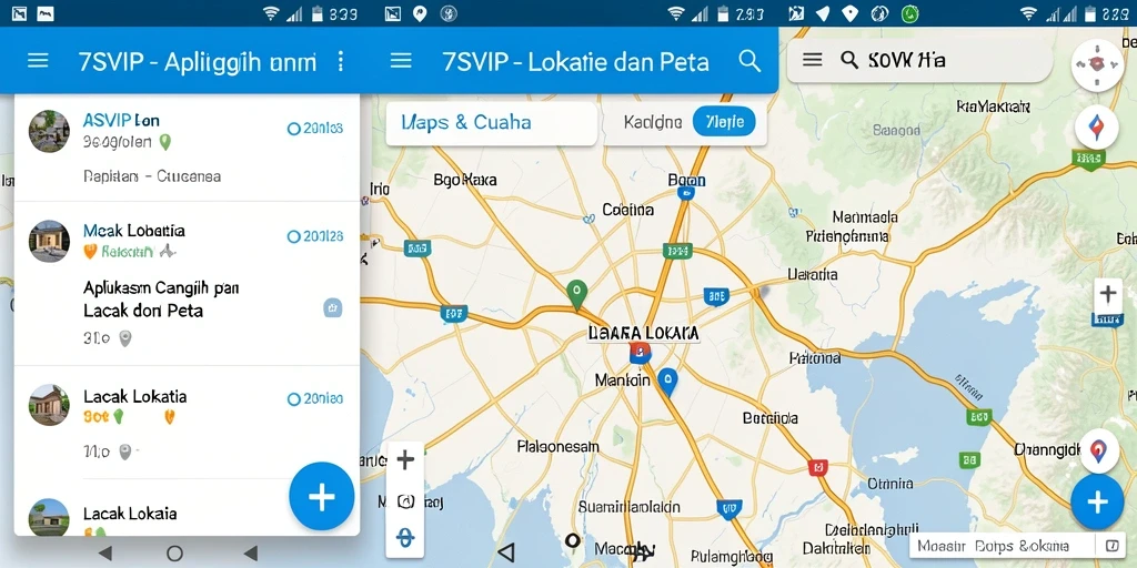 Antarmuka utama 7SVIP menunjukkan fitur pelacakan lokasi.