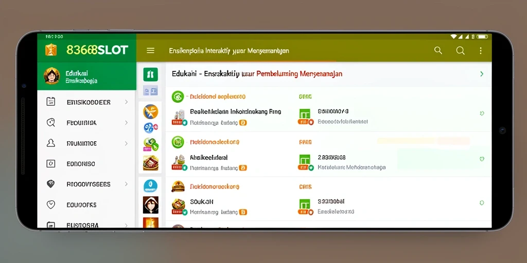 Tampilan antarmuka aplikasi 8368SLOT yang interaktif dan menarik.
