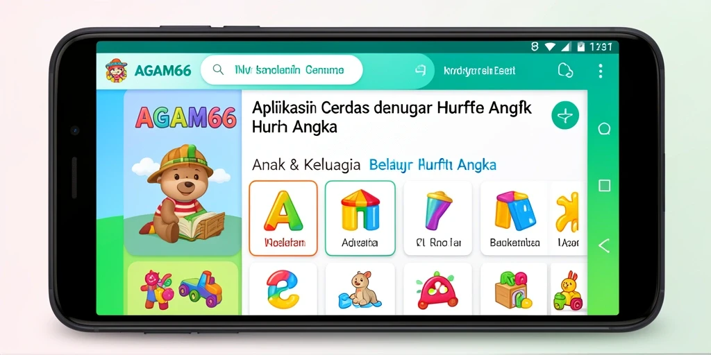 Tampilan antarmuka AGAM66 yang ceria dan edukatif.