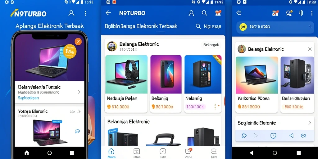 Antarmuka N9TURBO yang user-friendly untuk belanja elektronik.