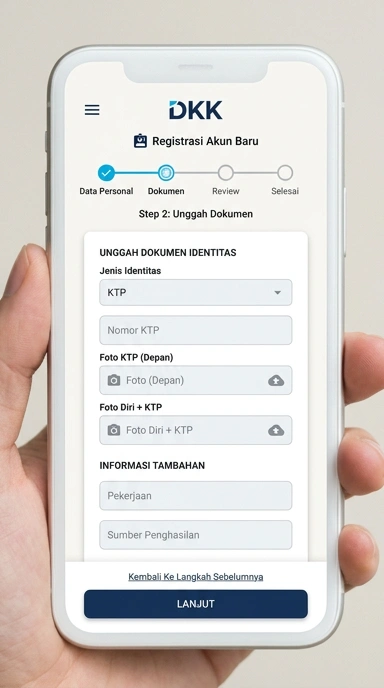 Tampilan halaman daftar dkk